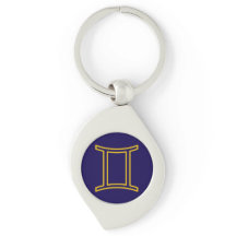 Gemini Zodiac Metal Schlüsselanhänger