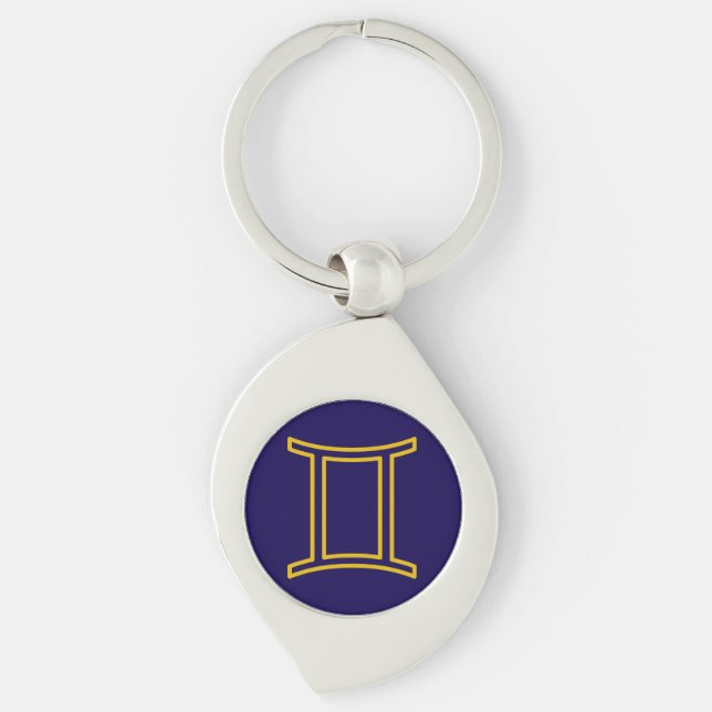 Gemini Zodiac Metal Schlüsselanhänger (Vorderseite)
