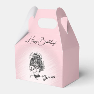 Gemini Zodiac Pink Happy Geburtsname Geschenkschachtel