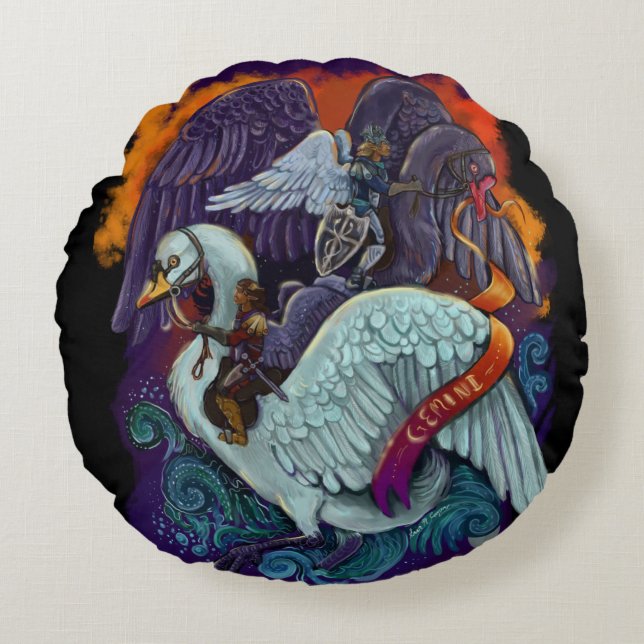 Gemini~zodiac Rundes Kissen (Vorderseite)