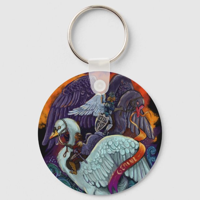 Gemini~zodiac Schlüsselanhänger (Vorderseite)