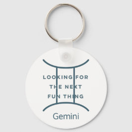 Gemini Zodiac Sign Fusion Zitat in Blue Text Gebur Schlüsselanhänger