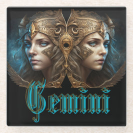 Gemini Zodiac Sign Glasuntersetzer