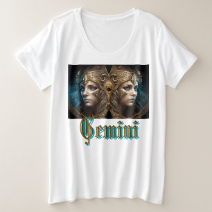Gemini Zodiac Sign Große Größe T-Shirt
