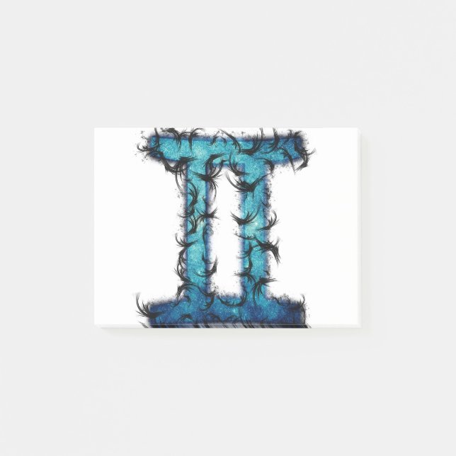 Gemini Zodiac Sign Post-it Klebezettel (Vorderseite)