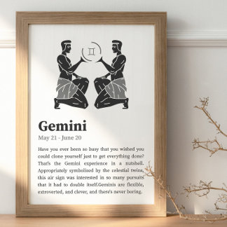 Gemini Zodiac Sign Poster