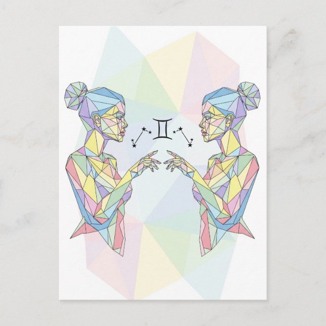 Gemini Zodiac Sign Postkarte (Vorderseite)