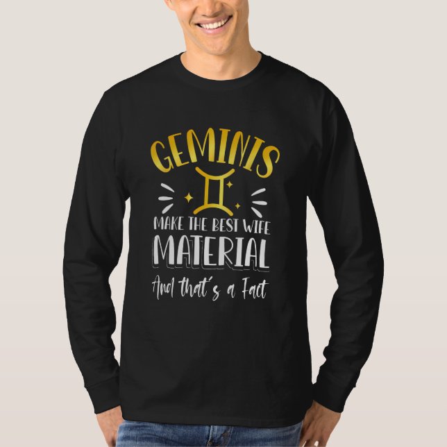 Gemini Zodiac Sign Quote T-Shirt (Vorderseite)