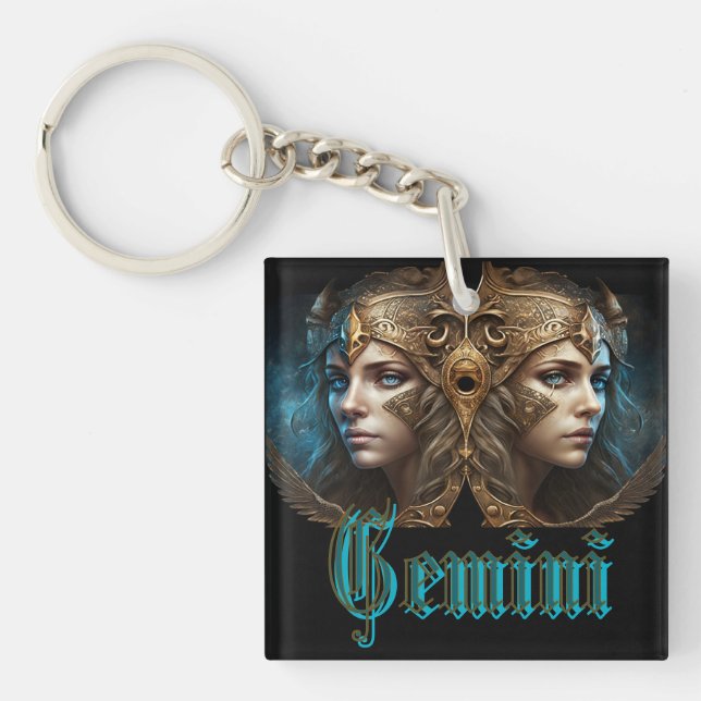 Gemini Zodiac Sign Schlüsselanhänger (Vorderseite)