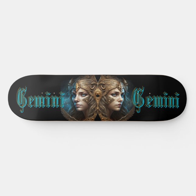 Gemini Zodiac Sign Skateboard (Horizontal)