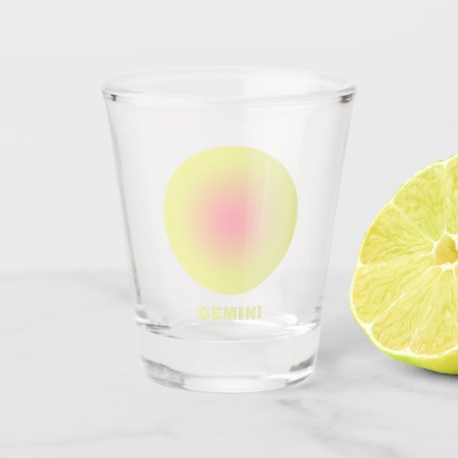Gemini Zodiac Sign Stilvolle Gradient Schnapsglas (Vorderseite)