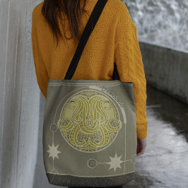 Gemini Zodiac Sign Yellow White Gray Mandala Tasche