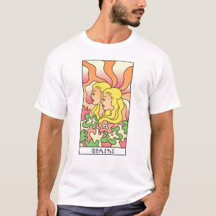 Gemini Zodiac Signa Abstrakte Kunst Vintag T-Shirt