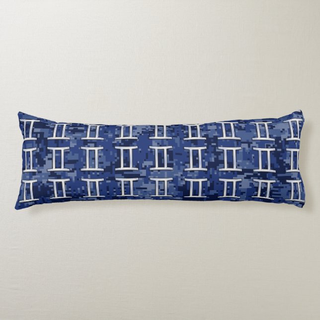 Gemini Zodiac-Signierung auf der Blue-Camouflage Seitenschläferkissen (Vorderseite)