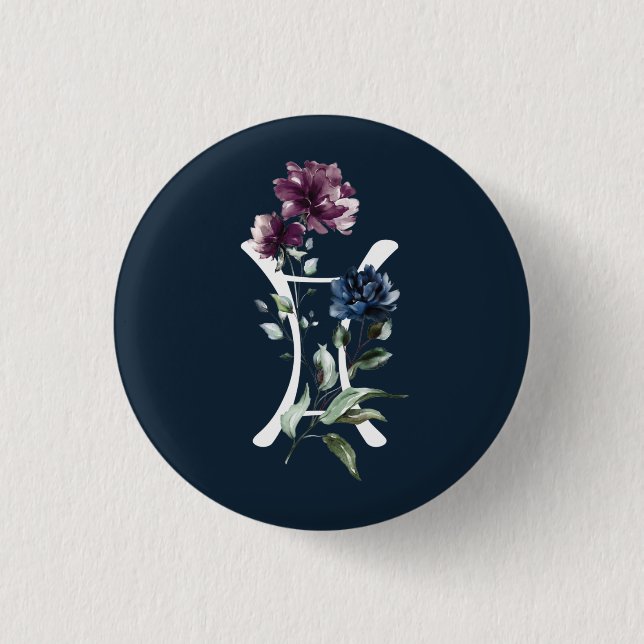 Gemini Zodiac Star Sign Button (Vorderseite)