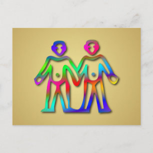 Gemini Zodiac Star Sign Color Line Postkarte