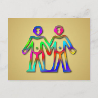 Gemini Zodiac Star Sign Color Line Postkarte