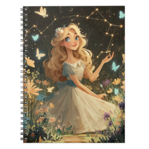 Gemini Zodiac Starry Garden Notebook Notizblock