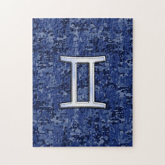 Gemini Zodiac-Symbol für die digitale Navy-Blue-Ca (Vertikal)