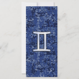 Gemini Zodiac-Symbol für die digitale Navy-Blue-Ca