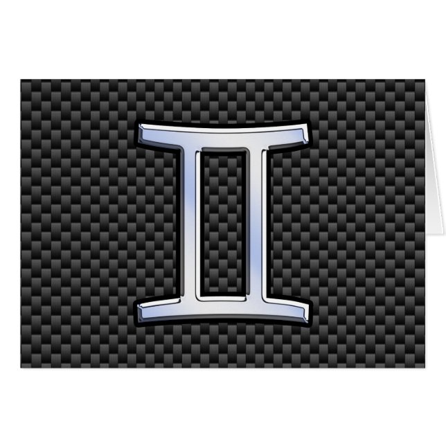 Gemini Zodiac Symbol Holzkohle Faserverbund (Vorderseite (Horizontal))