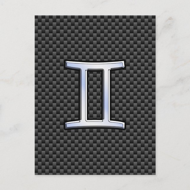 Gemini Zodiac Symbol Holzkohle Faserverbund Postkarte (Vorderseite)