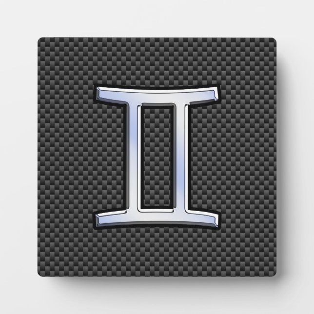 Gemini Zodiac Symbol Holzkohlefaser drucken Fotoplatte (Vorderseite)