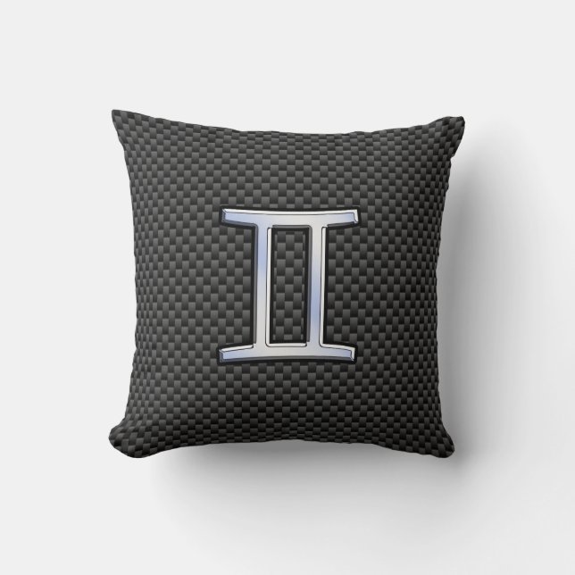 Gemini Zodiac Symbol Holzkohlefaser drucken Kissen (Vorderseite)