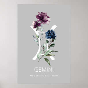 Gemini Zodiac Symbol Poster