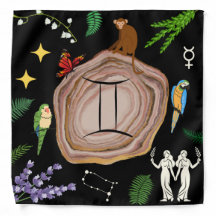 Gemini Zodiac Tarot/Altar Tuch Bandana