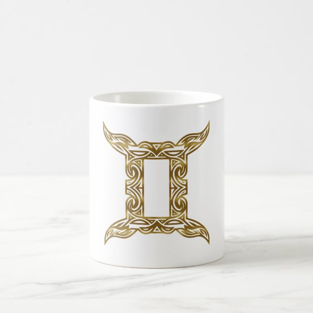 Gemini Zodiac - Tribal Gold Kaffeetasse (Mittel)