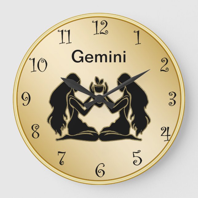 Gemini Zodiac Wall Uhr (Vorderseite)