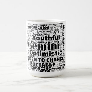 Gemini Zodiac Word Cloud Inspiration Tasse