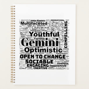 Gemini Zodiac Word Cloud Spiralplaner Planer