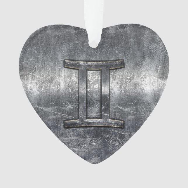 Gemini Zodiac-Zeichen für Industriestahl Ornament (Vorderseite)