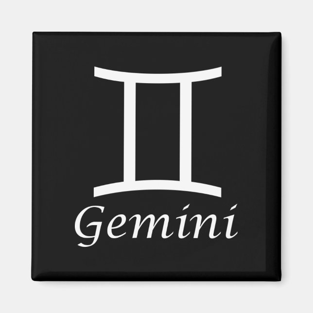 "Gemini" Zodiac-Zeichen Magnet (Vorne)
