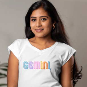 Gemini zodiac Zeichen modern weiß T-Shirt