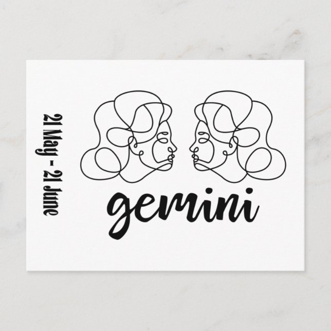 Gemini, Zodiac-Zeichen Postkarte (Vorderseite)