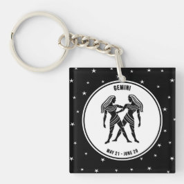 Gemini Zodiac Zeichen, Schwarz & Weiß Schlüsselanh Schlüsselanhänger