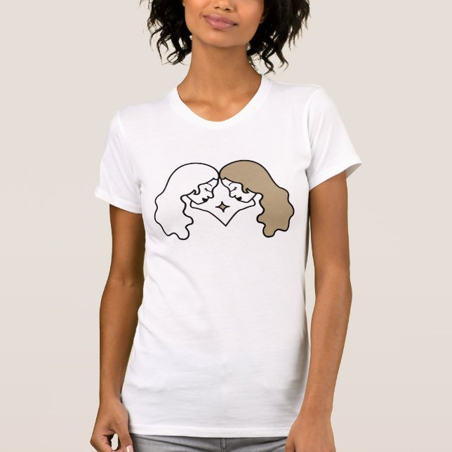 Gemini Zwillinge Gold und schwarze zodiakische Ast T-Shirt (Vorderseite)