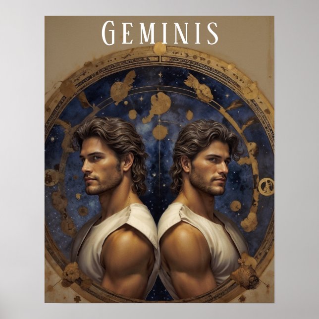 Geminis Male Astrologisches Poster (Vorne)