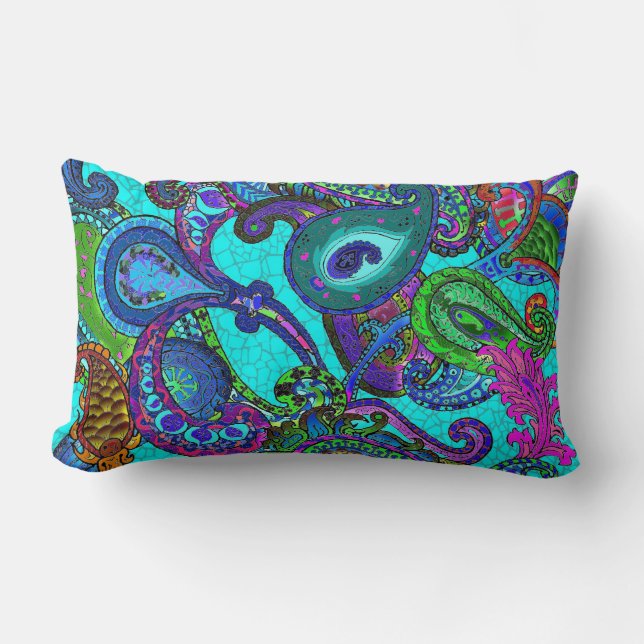 Gemisch Paisley im Lila und Fuschia Kissen (Vorderseite)