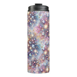 Gemische und Glitzer, lila blau und rosa Thermosbecher