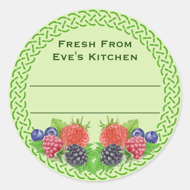 Gemischte Berries mit keltischer Rundkonservierung Runder Aufkleber (Vorderseite)