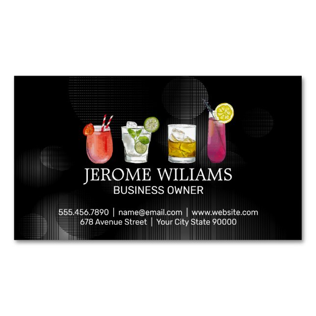 Gemischte Cocktailgetränke | Mixology Bartend Magnetische Visitenkarte (Vorderseite)