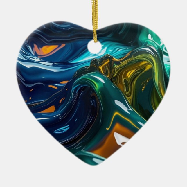 Gemischte Flüssigkeiten Keramik Ornament (Vorne)