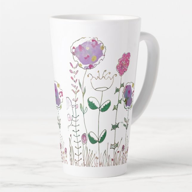 Gemischte Medien Blumen  Milchtasse (Rechte Ecke)