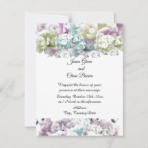 gemischte Pastel Bouquet Einladung zur Hochzeit