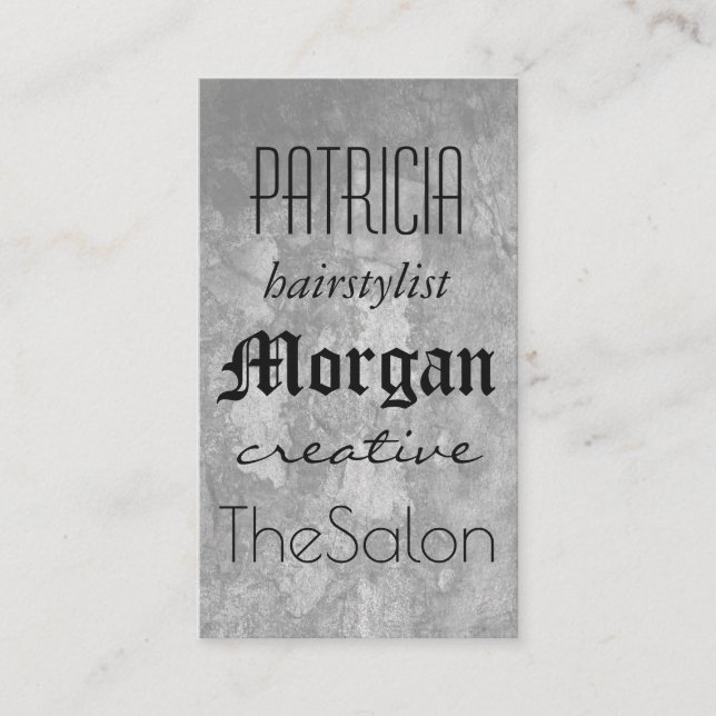 Gemischte Schriftart / Grunge Textur Visitenkarte (Vorderseite)