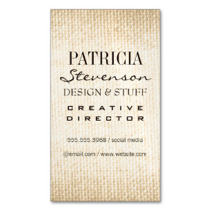 Gemischte Schriftart/Sepia-Textur Magnetische Visitenkarte